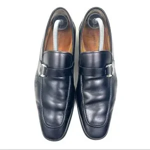 Magnanni Lino Black Leather Side Buckle Loafers Dress Shoes Mens Size 8 M 15061 Men main image 3